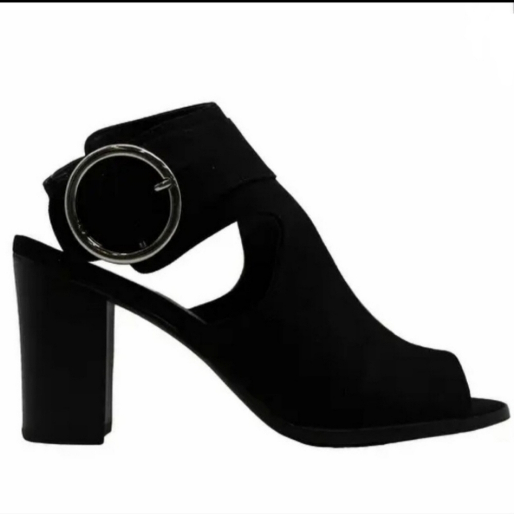 MADDEN GIRL Women's Black Darlynn City Peep-Toe Block-Heel Sandals SZ 11